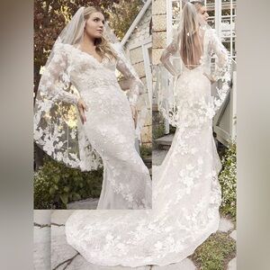 ✨NWT✨ Casblanca Bridal Devin 2492 Size 14 Ivory/Ivory